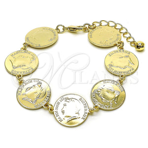 Pulsera Elegante 03.331.0228.08 Oro Laminado, Diseño de Rolo, Pulido, Tono Dorado (20 MM Thickness, 8 Inches Length)
