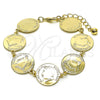 Pulsera Elegante 03.331.0228.08 Oro Laminado, Diseño de Rolo, Pulido, Tono Dorado (20 MM Thickness, 8 Inches Length)