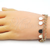 Pulsera de Dije 03.331.0229.08 Oro Laminado, Diseño de Rolo, Pulido, Tono Dorado (07 MM Thickness, 8 Inches Length)