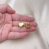Argolla Huggie 02.341.0174.12 Oro Laminado, Diseño de Corazón, Pulido, Tono Dorado