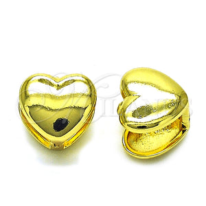 Argolla Huggie 02.341.0174.12 Oro Laminado, Diseño de Corazón, Pulido, Tono Dorado