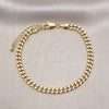 Pulsera Básica 04.213.0169.07 Oro Laminado, Diseño de Miami Cubana, Pulido, Tono Dorado (120 Gauge, Thickness, 7 Inches Length)