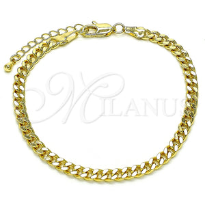Pulsera Básica 04.213.0169.07 Oro Laminado, Diseño de Miami Cubana, Pulido, Tono Dorado (120 Gauge, Thickness, 7 Inches Length)