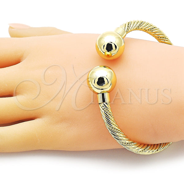 Aro Individual 07.341.0052 Oro Laminado, Diseño de Bola y Torcido, Pulido, Tono Dorado (06 MM Thickness, One size fits all)