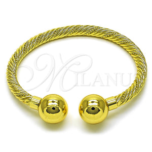 Aro Individual 07.341.0052 Oro Laminado, Diseño de Bola y Torcido, Pulido, Tono Dorado (06 MM Thickness, One size fits all)