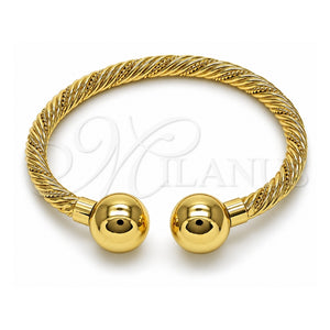 Aro Individual 07.341.0052 Oro Laminado, Diseño de Bola y Torcido, Pulido, Tono Dorado (06 MM Thickness, One size fits all)