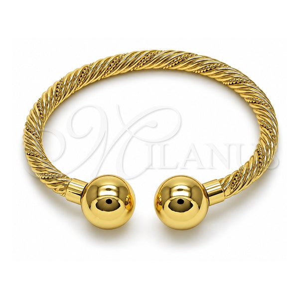 Aro Individual 07.341.0052 Oro Laminado, Diseño de Bola y Torcido, Pulido, Tono Dorado (06 MM Thickness, One size fits all)