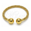 Aro Individual 07.341.0052 Oro Laminado, Diseño de Bola y Torcido, Pulido, Tono Dorado (06 MM Thickness, One size fits all)
