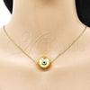 Collares con Dije 04.341.0113.18 Oro Laminado, Diseño de Bola y Hueco, Pulido, Tono Dorado (01 MM Thickness, 18 Inches Length)