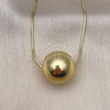 Collares con Dije 04.341.0113.18 Oro Laminado, Diseño de Bola y Hueco, Pulido, Tono Dorado (01 MM Thickness, 18 Inches Length)