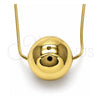 Collares con Dije 04.341.0113.18 Oro Laminado, Diseño de Bola y Hueco, Pulido, Tono Dorado (01 MM Thickness, 18 Inches Length)