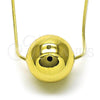 Collares con Dije 04.341.0113.18 Oro Laminado, Diseño de Bola y Hueco, Pulido, Tono Dorado (01 MM Thickness, 18 Inches Length)