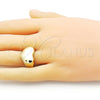 Anillo Elegante 01.341.0132 Oro Laminado, Diseño de Corazón, Pulido, Tono Dorado (One size fits all)