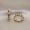 Argolla Huggie 02.213.0618.1.20 Oro Laminado, con Granate and Blanca Zirconia Cubica, Pulido, Tono Dorado