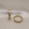 Argolla Huggie 02.213.0618.2.20 Oro Laminado, con Multicolor and Blanca Zirconia Cubica, Pulido, Tono Dorado