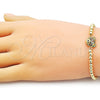 Pulsera Elegante 03.299.0109.07 Oro Laminado, Diseño de Bead Expandible y Osito, con Multicolor Micro Pave, Pulido, Tono Dorado (04 MM Thickness, 7 Inches Length)