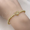 Pulsera Elegante 03.299.0109.07 Oro Laminado, Diseño de Bead Expandible y Osito, con Multicolor Micro Pave, Pulido, Tono Dorado (04 MM Thickness, 7 Inches Length)