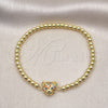 Pulsera Elegante 03.299.0109.07 Oro Laminado, Diseño de Bead Expandible y Osito, con Multicolor Micro Pave, Pulido, Tono Dorado (04 MM Thickness, 7 Inches Length)