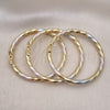 Aro Trio 07.93.0018.02 Oro Laminado, Diseño de Hueco, Diamantado, Tono Dorado (04 MM Thickness, Size 2 (1.75 Diameter))