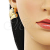 Arete Dormilona 02.163.0309 Oro Laminado, Diseño de Corazón y Hueco, Pulido, Tono Dorado