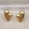 Arete Dormilona 02.163.0309 Oro Laminado, Diseño de Corazón y Hueco, Pulido, Tono Dorado