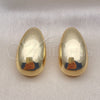 Arete Dormilona 02.385.0042 Oro Laminado, Diseño de Gota, Pulido, Tono Dorado