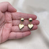 Arete Colgante 02.385.0046 Oro Laminado, Diseño de Corazón, Pulido, Tono Dorado