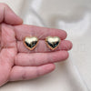 Arete Dormilona 02.385.0048 Oro Laminado, Diseño de Corazón, Pulido, Tono Dorado
