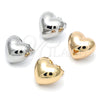 Arete Dormilona 02.385.0048 Oro Laminado, Diseño de Corazón, Pulido, Tono Dorado