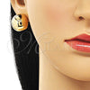 Arete Dormilona 02.385.0050 Oro Laminado, Diseño de Bola, Pulido, Tono Dorado