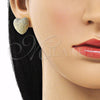 Arete Dormilona 02.195.0276 Oro Laminado, Diseño de Corazón, Mate, Tono Dorado
