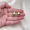 Arete Dormilona 02.195.0277 Oro Laminado, Diseño de Gota, Pulido, Tono Dorado