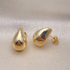 Arete Dormilona 02.195.0277 Oro Laminado, Diseño de Gota, Pulido, Tono Dorado