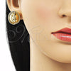 Arete Dormilona 02.195.0278 Oro Laminado, Diseño de Bola y Torcido, Pulido, Tono Dorado