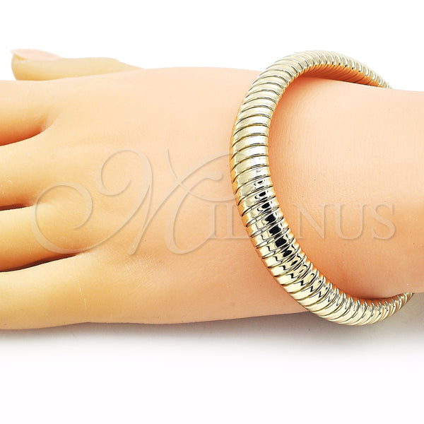 Pulsera Elegante 03.213.0252.08 Oro Laminado, Diseño de Bead Expandible, Pulido, Tono Dorado (12 MM Thickness, 8 Inches Length)