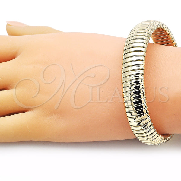 Pulsera Elegante 03.213.0253.08 Oro Laminado, Diseño de Bead Expandible, Pulido, Tono Dorado (14 MM Thickness, 8 Inches Length)