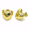 Arete Dormilona 02.213.0626 Oro Laminado, Diseño de Corazón, Pulido, Tono Dorado