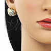 Arete Dormilona 02.213.0629.12 Oro Laminado, Diseño de Corazón, con Blanca Micro Pave, Pulido, Tono Dorado