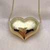 Collares con Dije 04.341.0114.18 Oro Laminado, Diseño de Corazón y Hueco, Pulido, Tono Dorado (01 MM Thickness, 18 Inches Length)