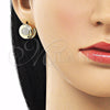 Argolla Huggie 02.213.0633.14 Oro Laminado, con Blanca Micro Pave, Pulido, Tono Dorado