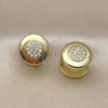 Argolla Huggie 02.213.0633.14 Oro Laminado, con Blanca Micro Pave, Pulido, Tono Dorado