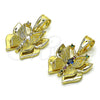 Dije Elegante 05.411.0033.1 Oro Laminado, Diseño de Mariposa, con Multicolor Zirconia Cubica, Pulido, Tono Dorado
