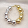 Pulsera Elegante 03.341.0212.08 Oro Laminado, Diseño de Bola, Pulido, Dos Tonos (16 MM Thickness, 8 Inches Length)