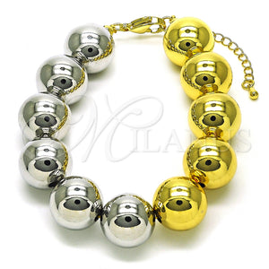 Pulsera Elegante 03.341.0212.08 Oro Laminado, Diseño de Bola, Pulido, Dos Tonos (16 MM Thickness, 8 Inches Length)