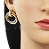 Arete Dormilona 02.196.0113 Oro Laminado, Diseño de Hueco, Pulido, Tono Dorado