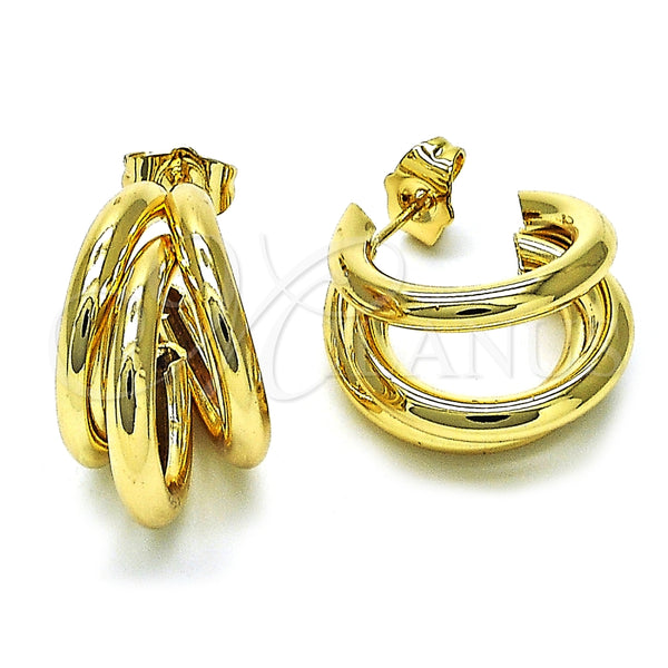 Argolla Pequeña 02.213.0455.20 Oro Laminado, Diseño de Hueco, Pulido, Tono Dorado