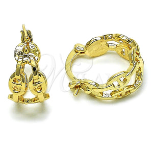 Argolla Pequeña 02.196.0117.18 Oro Laminado, Diseño de Puff Mariner, Pulido, Tono Dorado