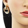 Arete Dormilona 02.196.0119 Oro Laminado, Diseño de Hueco, Pulido, Tono Dorado