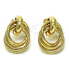 Arete Dormilona 02.196.0119 Oro Laminado, Diseño de Hueco, Pulido, Tono Dorado