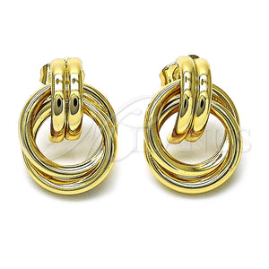 Arete Dormilona 02.196.0120 Oro Laminado, Diseño de Hueco, Pulido, Tono Dorado